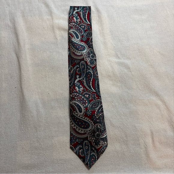 Oscar De La Renta Men Neck Tie Silk Geometric Multicolor Paisley Workwear USA - Picture 2 of 6